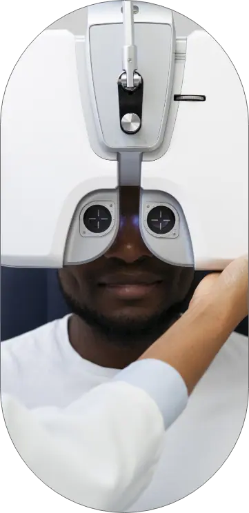 A picture of a person undergoing an eye exam at walnut creek eyecare